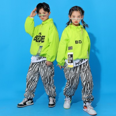 Children street jazz hiphop dance costumes hip-hop performances clothing model show walking shows outfits for boys girls